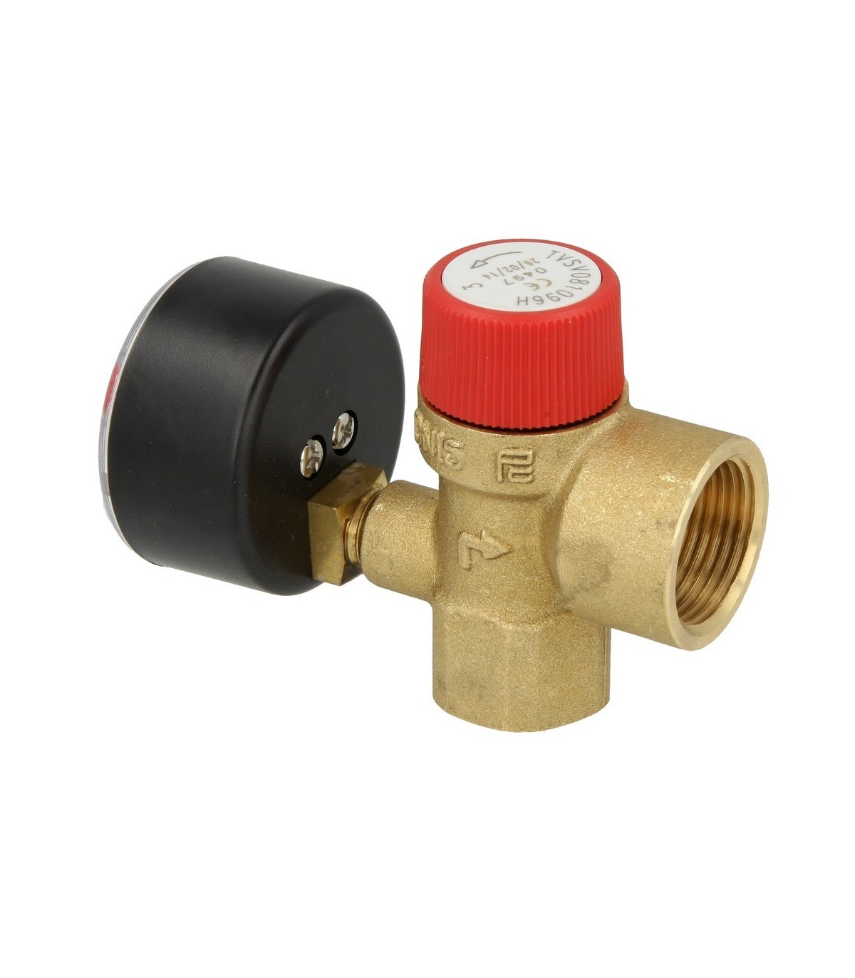 Safety valve with pressure gauge