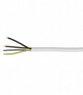 Câble souple, rond, en plastique blanc - H05VV-F - 3 x 1,5 mm². Au