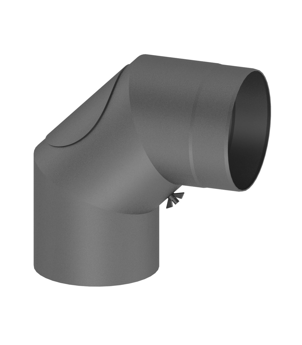 Elbow 90° pan pipe diam 120 mm with grey iron cleaning hatch