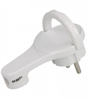 Fiche De Coude Extra-plate Blanche En Schuko Pour Derrière Les Meubles