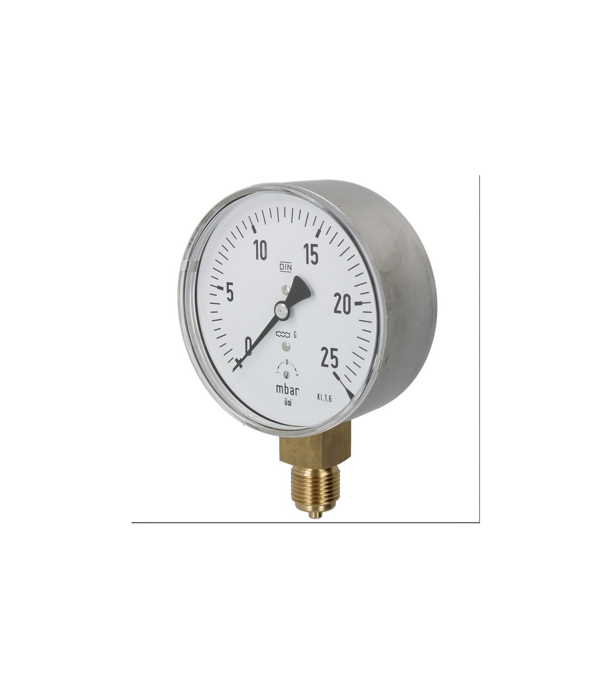 Spring gauge with gas capsule 0 25 mbar