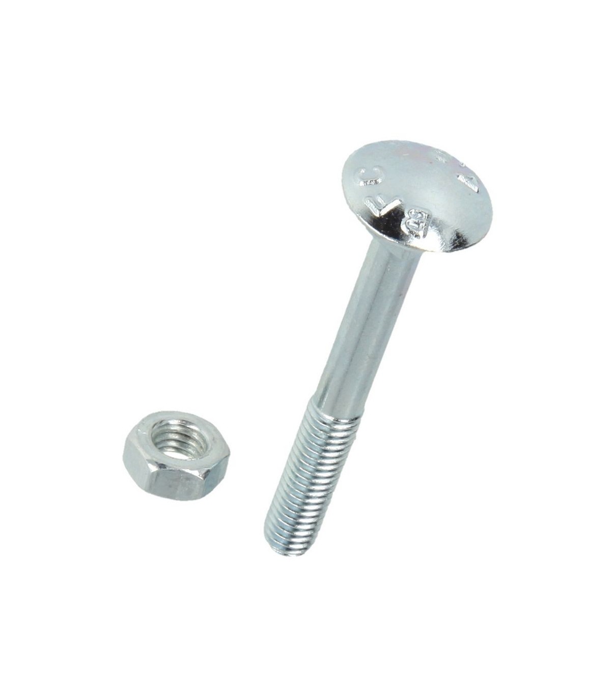 20 Viti Per Serratura M5 DIN 603 - Testa Tonda, Filettatura Completa 5x35 Mm - Acciaio Inox A2