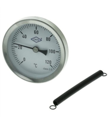 Termometro Bimetallico 63mm Per Acqua Riscaldamento - Gamma 0-120&deg;C, Connessione In Ottone, Facile Installazione