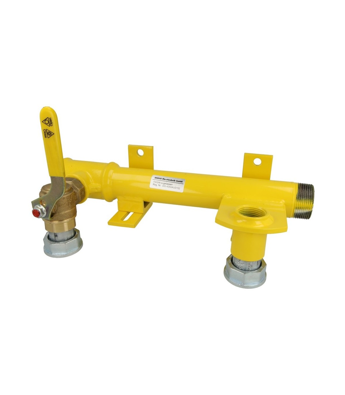 Mounting unit p. dual-tube gas counter with ball valve, 2’’ x 1’ connection